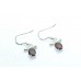Earrings Silver 925 Sterling Dangle Drop Women Garnet Stone Handmade Gift B633